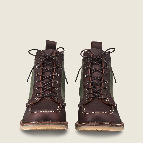 Bottes Red Wing Heritage - Weekender Toile Moc - 6-Inch Oil-Slick Cuir - Marron Foncé - Homme 913QRL